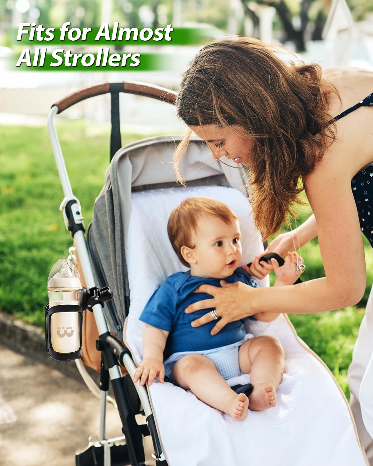 Stroller Cup Holders, Universal Drinks Holder, 2 Pack, Black