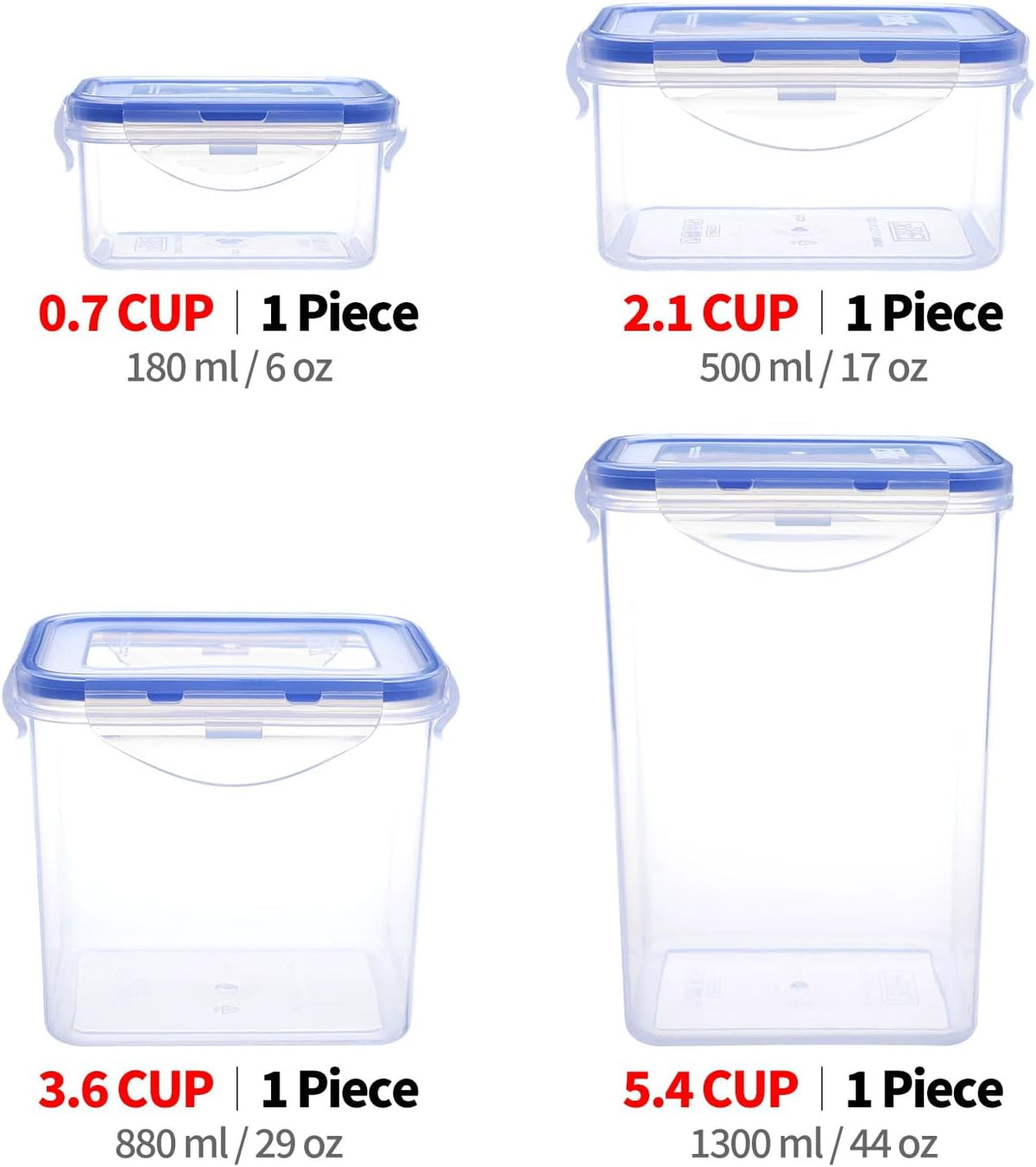 Round Food Storage Containers, 1.25 cup 10 oz, 12-Piece