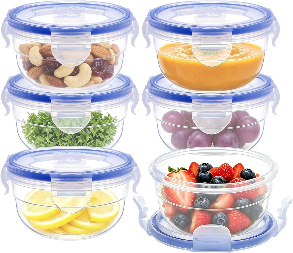 Round Food Storage Containers, 1.25 cup 10 oz, 12-Piece