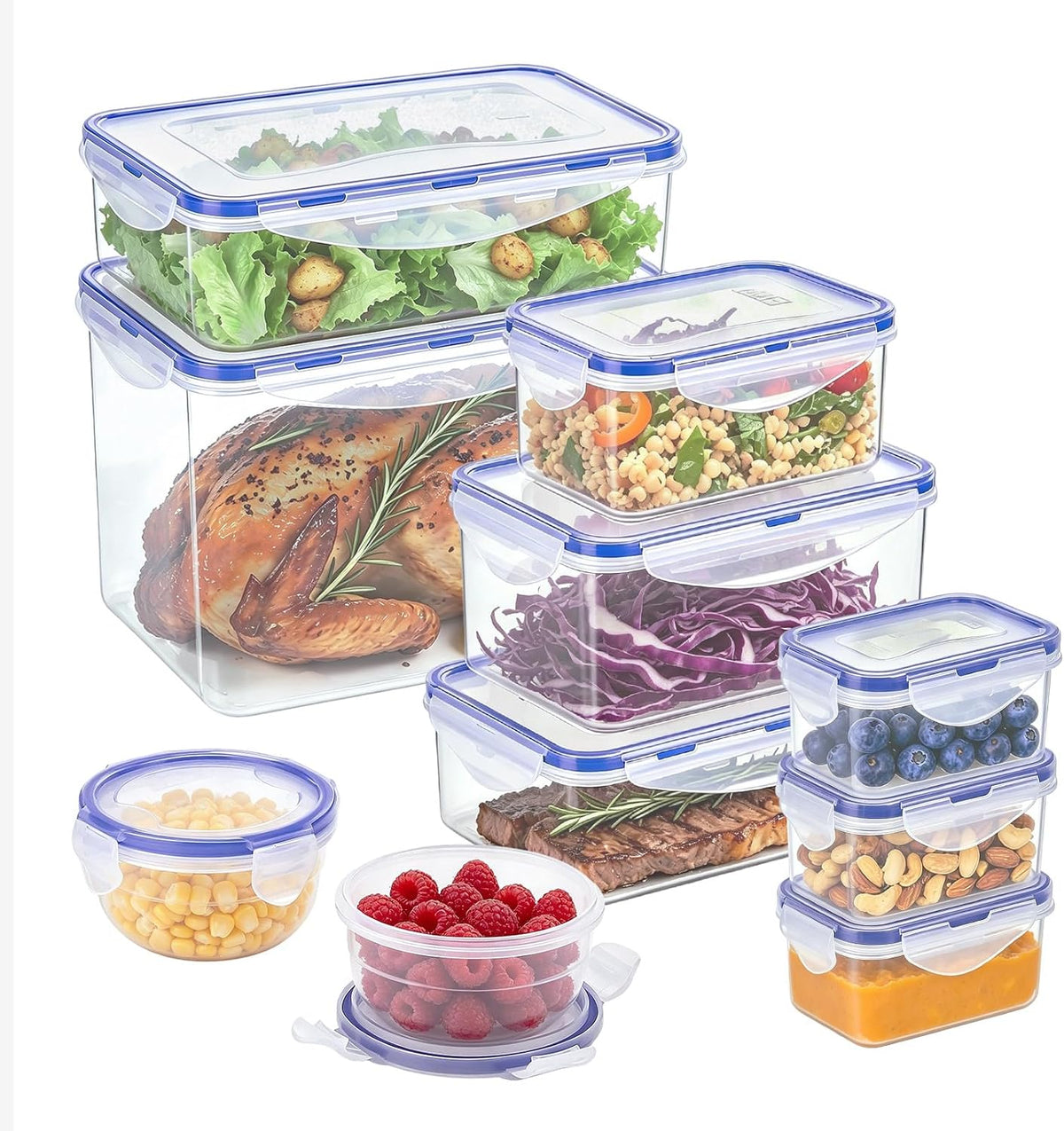 Round Food Storage Containers, 1.25 cup 10 oz, 12-Piece