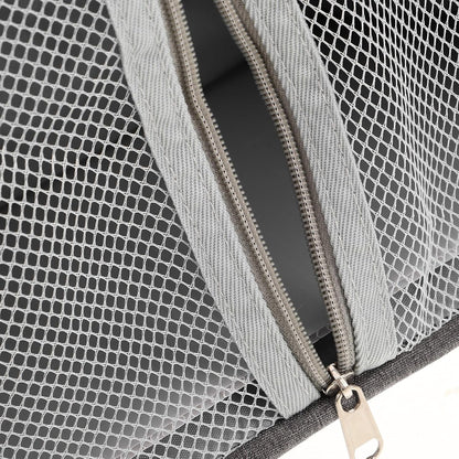 Large Bedside Storage Bag, Hanging Organizer for Diapers and Essentials, Portable Nursery Hanging Organizer with Multiple Pockets, Grey Fabric for Crib and Changing Table