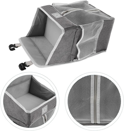 Large Bedside Storage Bag, Hanging Organizer for Diapers and Essentials, Portable Nursery Hanging Organizer with Multiple Pockets, Grey Fabric for Crib and Changing Table