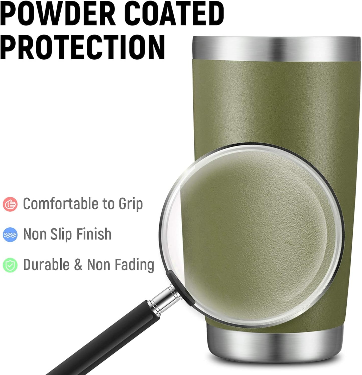 20oz Stainless Steel Tumbler Bulk Double Wall Vacuum Coffee Cup Insulated Travel Mug with Lid and Straw Durable Powder Coated Insulated Coffee Cup for Cold & Hot Drinks (silver, 4 pack