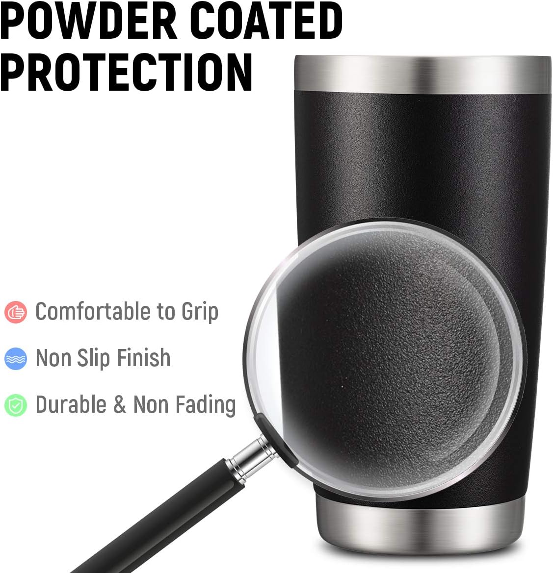 20oz Stainless Steel Tumbler Bulk Double Wall Vacuum Coffee Cup Insulated Travel Mug with Lid and Straw Durable Powder Coated Insulated Coffee Cup for Cold & Hot Drinks (silver, 4 pack