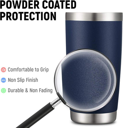 20oz Stainless Steel Tumbler Bulk Double Wall Vacuum Coffee Cup Insulated Travel Mug with Lid and Straw Durable Powder Coated Insulated Coffee Cup for Cold & Hot Drinks (silver, 4 pack