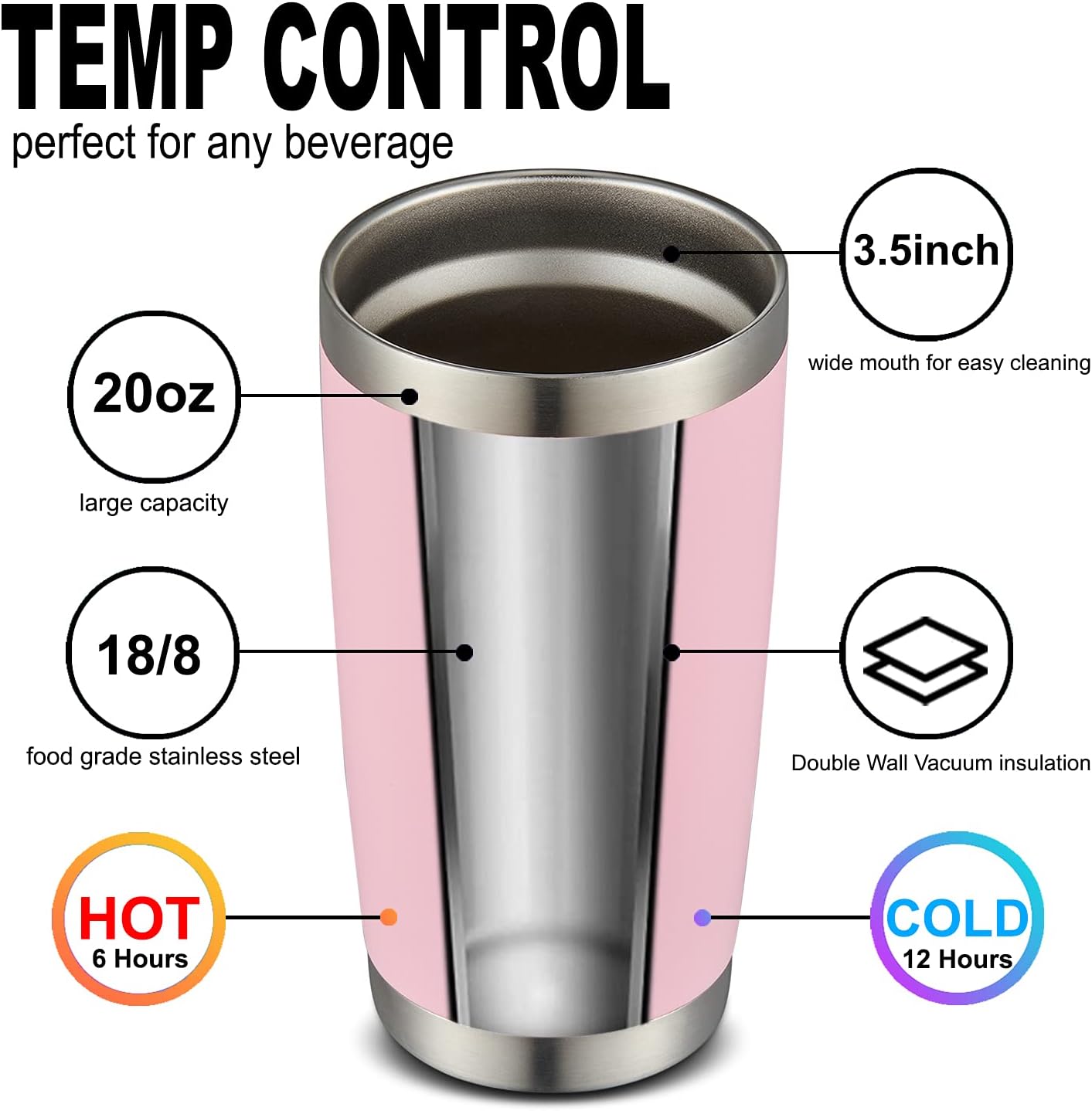 20oz Stainless Steel Tumbler Bulk Double Wall Vacuum Coffee Cup Insulated Travel Mug with Lid and Straw Durable Powder Coated Insulated Coffee Cup for Cold & Hot Drinks (silver, 4 pack