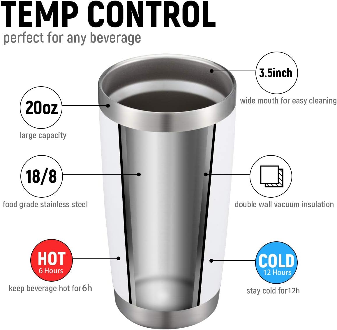 20oz Stainless Steel Tumbler Bulk Double Wall Vacuum Coffee Cup Insulated Travel Mug with Lid and Straw Durable Powder Coated Insulated Coffee Cup for Cold & Hot Drinks (silver, 4 pack