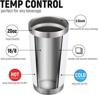 20oz Stainless Steel Tumbler Bulk Double Wall Vacuum Coffee Cup Insulated Travel Mug with Lid and Straw Durable Powder Coated Insulated Coffee Cup for Cold & Hot Drinks (silver, 4 pack