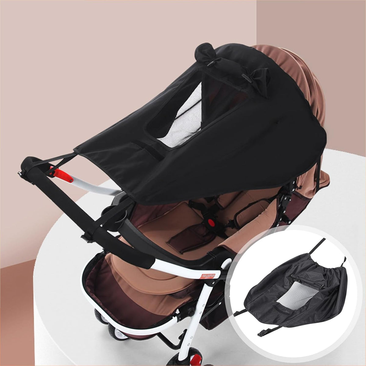 Stroller Sun Shade Cover with Breathable Elastic Straps for Lightweight Rain Protection for Outdoor Use Fit Pram Accessory
