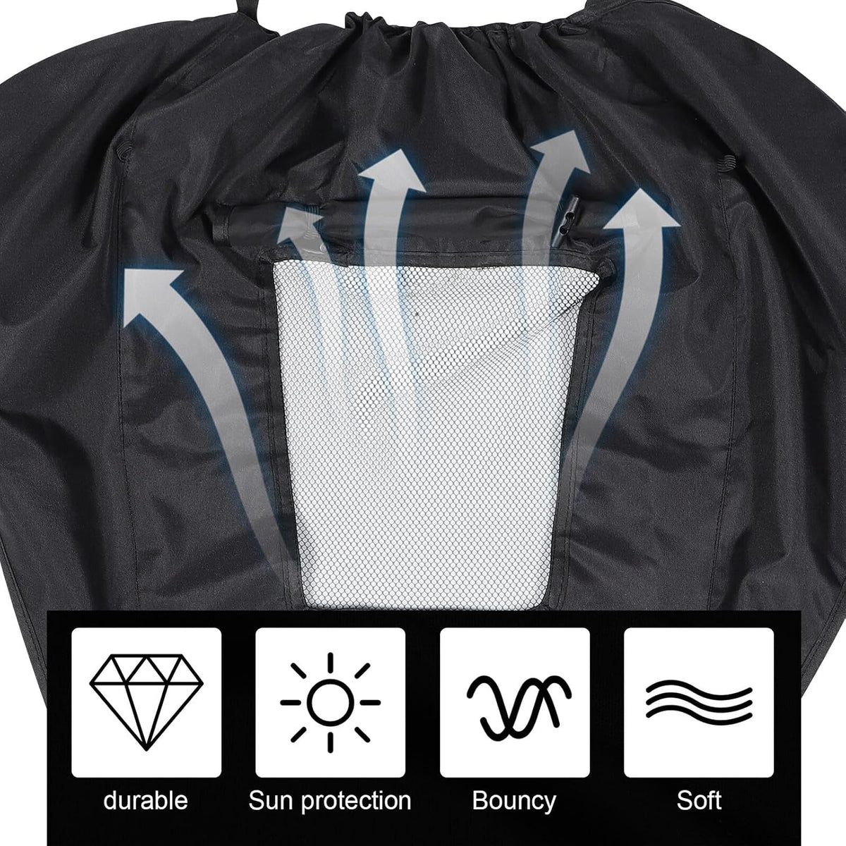Stroller Sun Shade Cover with Breathable Elastic Straps for Lightweight Rain Protection for Outdoor Use Fit Pram Accessory