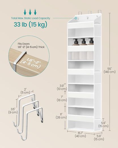 SONGMICS 5-Tier Over-the-Door Organizer, Extra Large Hanging Storage Shelf