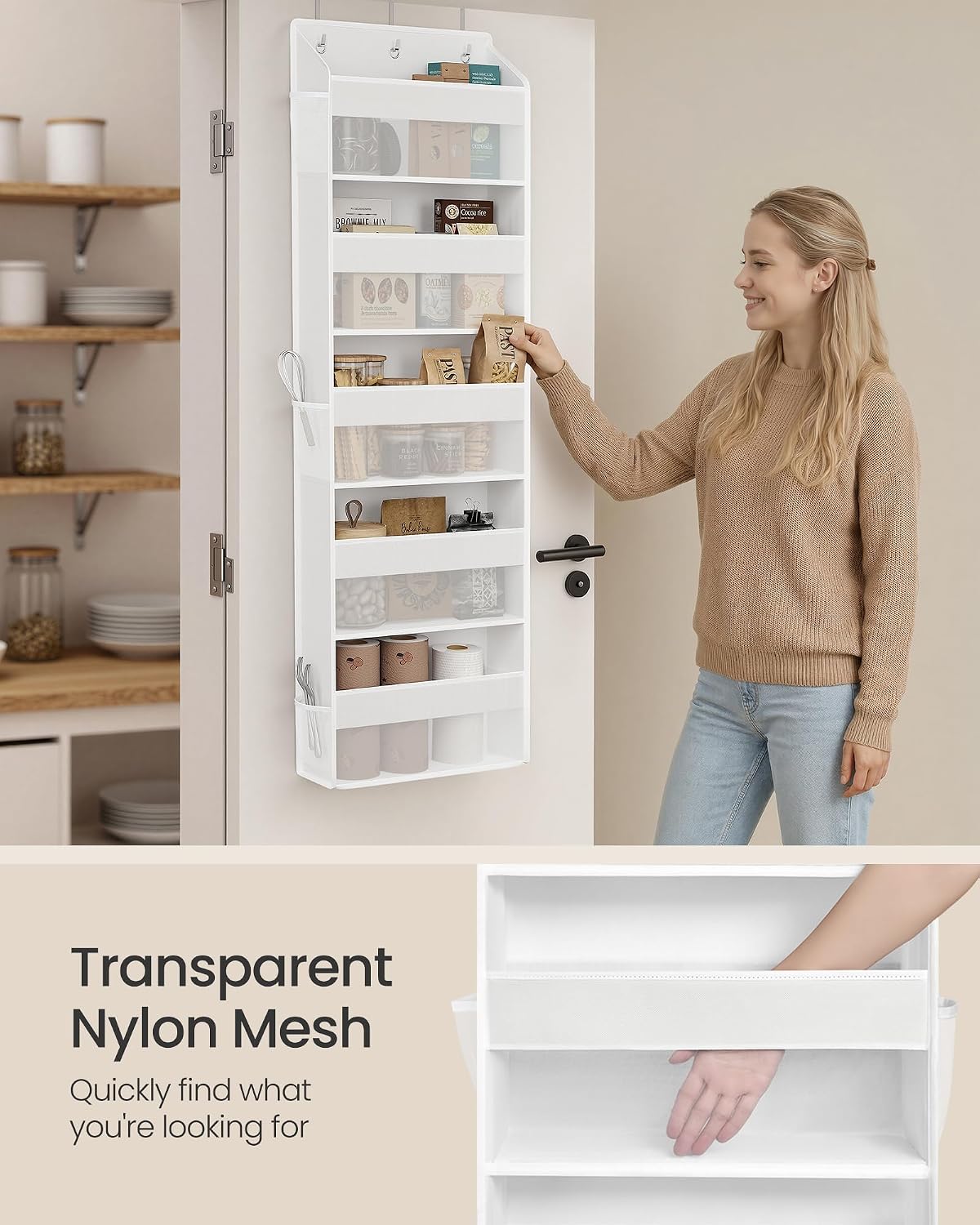 SONGMICS 5-Tier Over-the-Door Organizer, Extra Large Hanging Storage Shelf