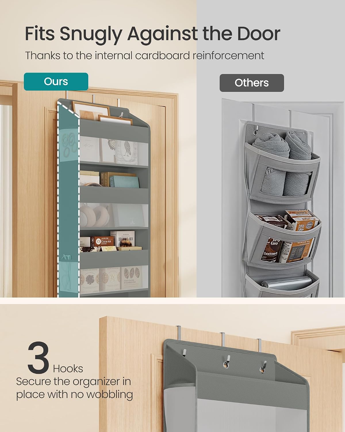 SONGMICS 5-Tier Over-the-Door Organizer, Extra Large Hanging Storage Shelf