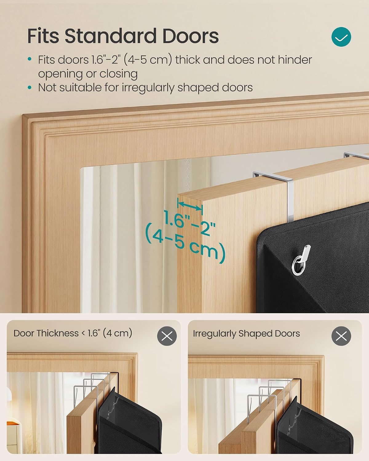 SONGMICS 5-Tier Over-the-Door Organizer, Extra Large Hanging Storage Shelf