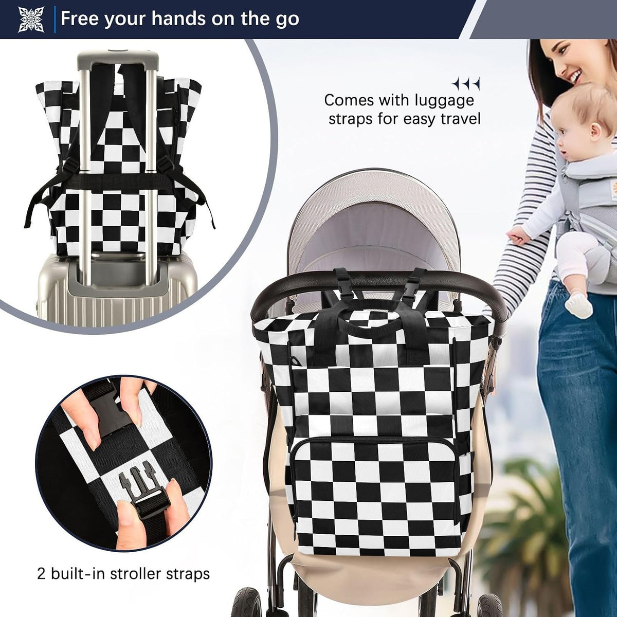 Leopard Light Gray Diaper Bag Backpack Insulated Pockets Organizer Bag Diaper Backpack for Boy Girl Unisex Baby Women Travel - Colors B