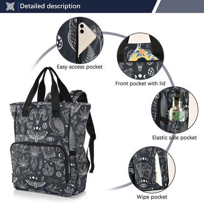 Leopard Light Gray Diaper Bag Backpack Insulated Pockets Organizer Bag Diaper Backpack for Boy Girl Unisex Baby Women Travel - Colors B