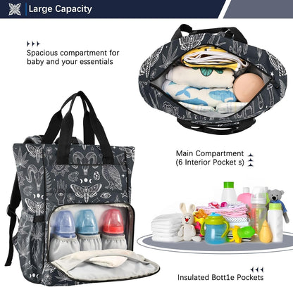 Leopard Light Gray Diaper Bag Backpack Insulated Pockets Organizer Bag Diaper Backpack for Boy Girl Unisex Baby Women Travel - Colors B