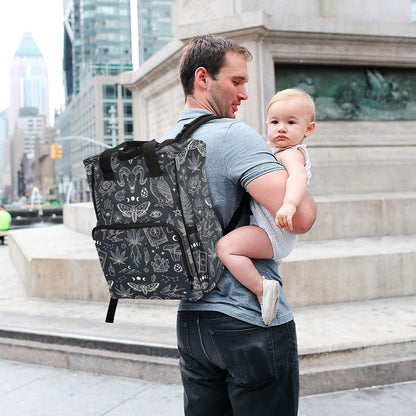 Leopard Light Gray Diaper Bag Backpack Insulated Pockets Organizer Bag Diaper Backpack for Boy Girl Unisex Baby Women Travel - Colors B