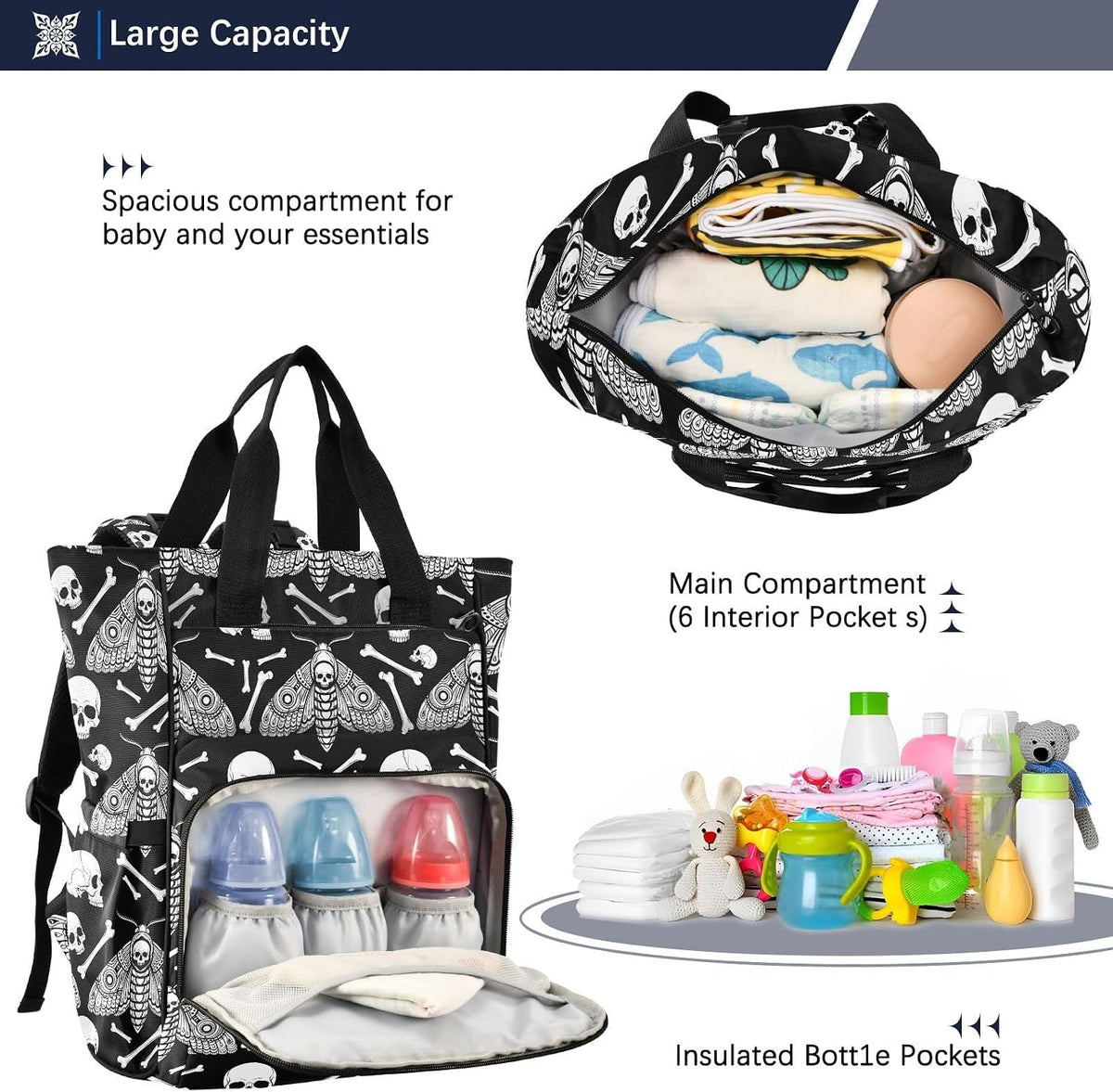 Leopard Light Gray Diaper Bag Backpack Insulated Pockets Organizer Bag Diaper Backpack for Boy Girl Unisex Baby Women Travel - Colors B