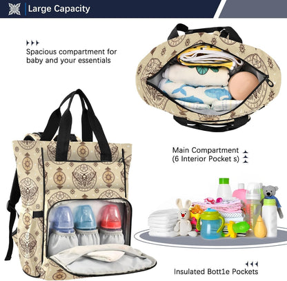 Leopard Light Gray Diaper Bag Backpack Insulated Pockets Organizer Bag Diaper Backpack for Boy Girl Unisex Baby Women Travel - Colors B