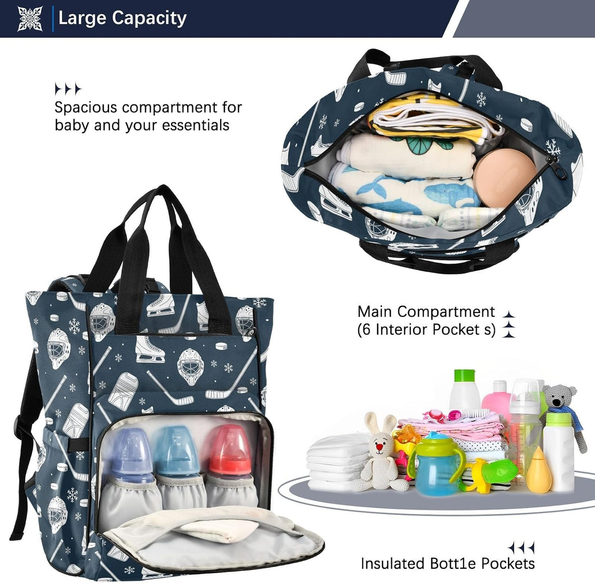 Leopard Light Gray Diaper Bag Backpack Insulated Pockets Organizer Bag Diaper Backpack for Boy Girl Unisex Baby Women Travel - Colors B