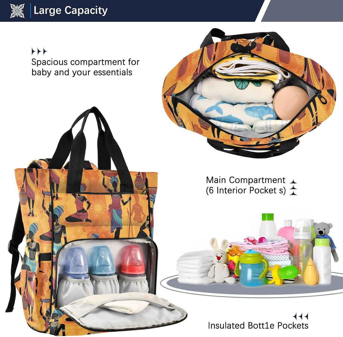 Leopard Light Gray Diaper Bag Backpack Insulated Pockets Organizer Bag Diaper Backpack for Boy Girl Unisex Baby Women Travel - Colors B