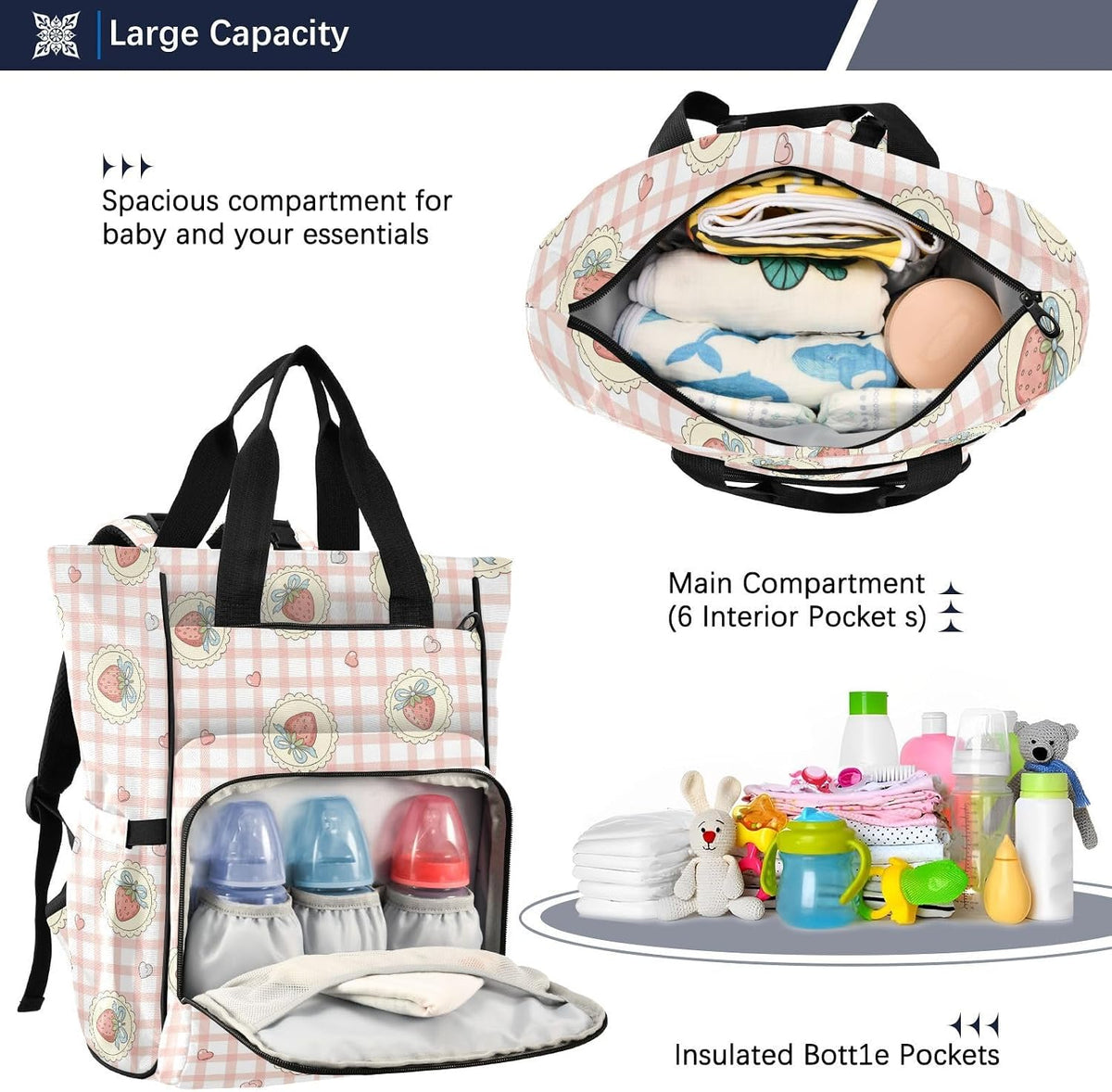 Leopard Light Gray Diaper Bag Backpack Insulated Pockets Organizer Bag Diaper Backpack for Boy Girl Unisex Baby Women Travel - Colors B