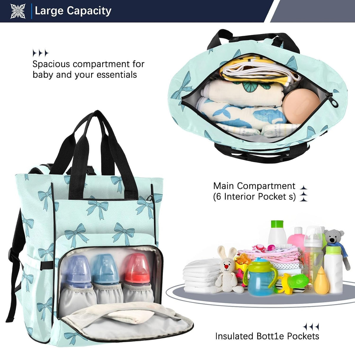 Leopard Light Gray Diaper Bag Backpack Insulated Pockets Organizer Bag Diaper Backpack for Boy Girl Unisex Baby Women Travel - Colors B
