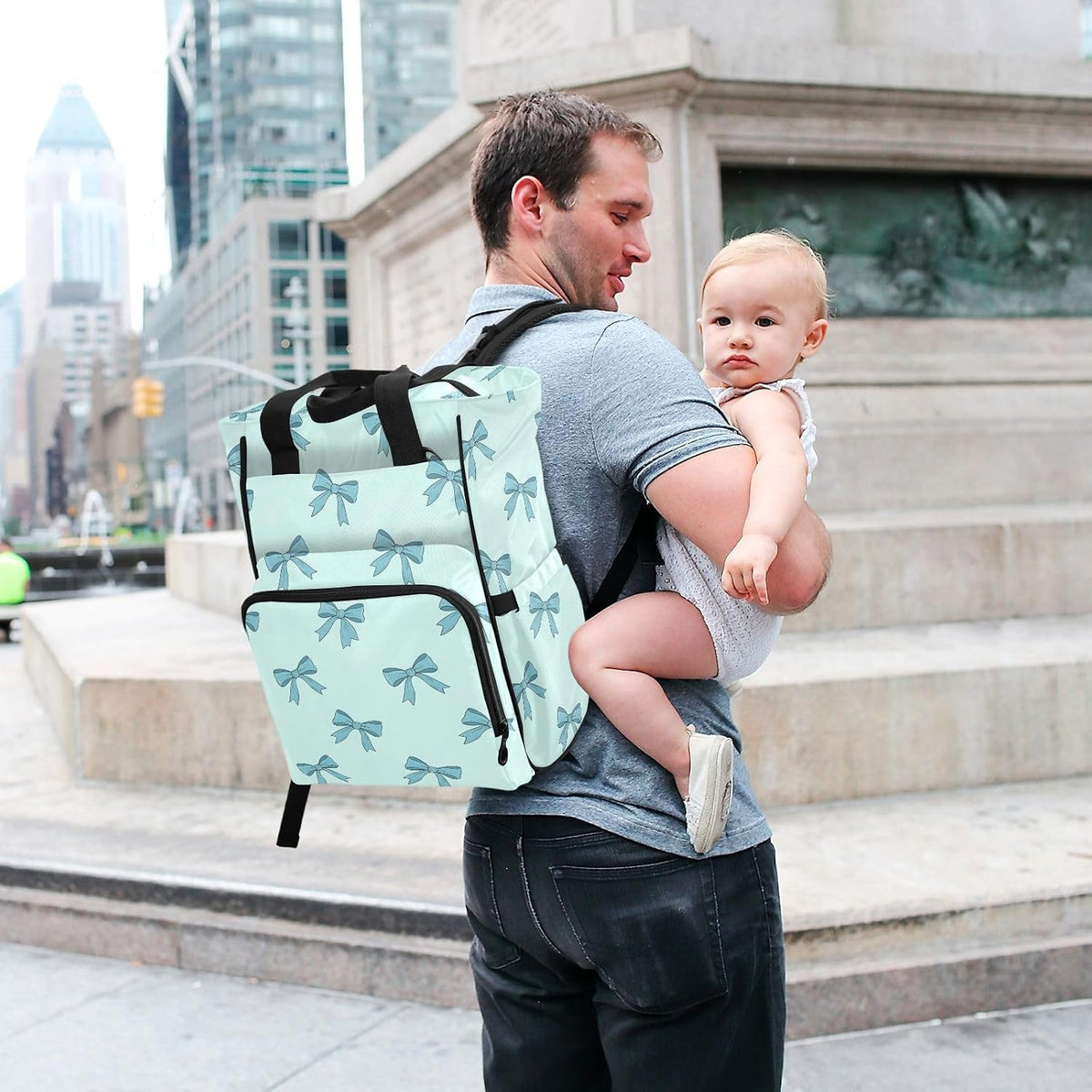 Leopard Light Gray Diaper Bag Backpack Insulated Pockets Organizer Bag Diaper Backpack for Boy Girl Unisex Baby Women Travel - Colors B