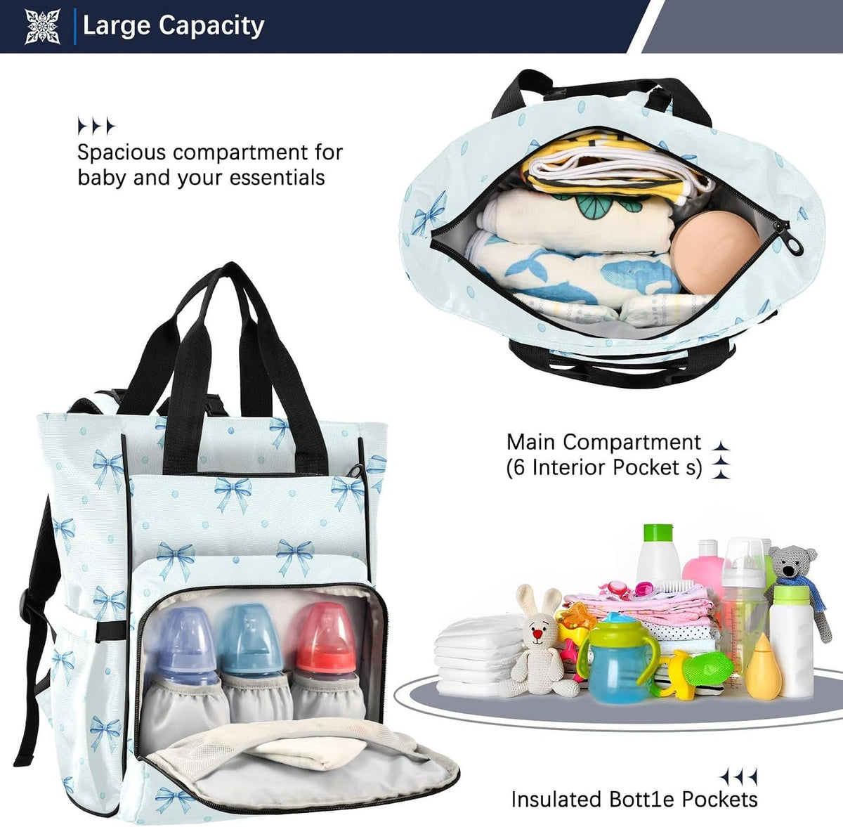 Leopard Light Gray Diaper Bag Backpack Insulated Pockets Organizer Bag Diaper Backpack for Boy Girl Unisex Baby Women Travel - Colors B