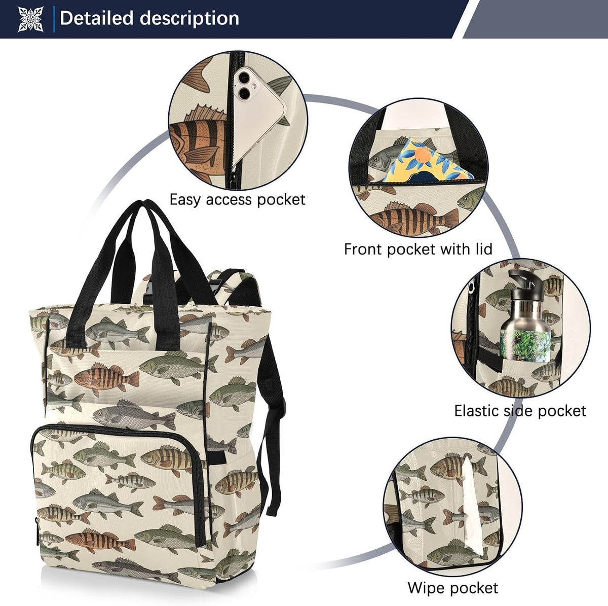 Leopard Light Gray Diaper Bag Backpack Insulated Pockets Organizer Bag Diaper Backpack for Boy Girl Unisex Baby Women Travel - Colors B