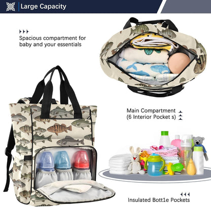 Leopard Light Gray Diaper Bag Backpack Insulated Pockets Organizer Bag Diaper Backpack for Boy Girl Unisex Baby Women Travel - Colors B