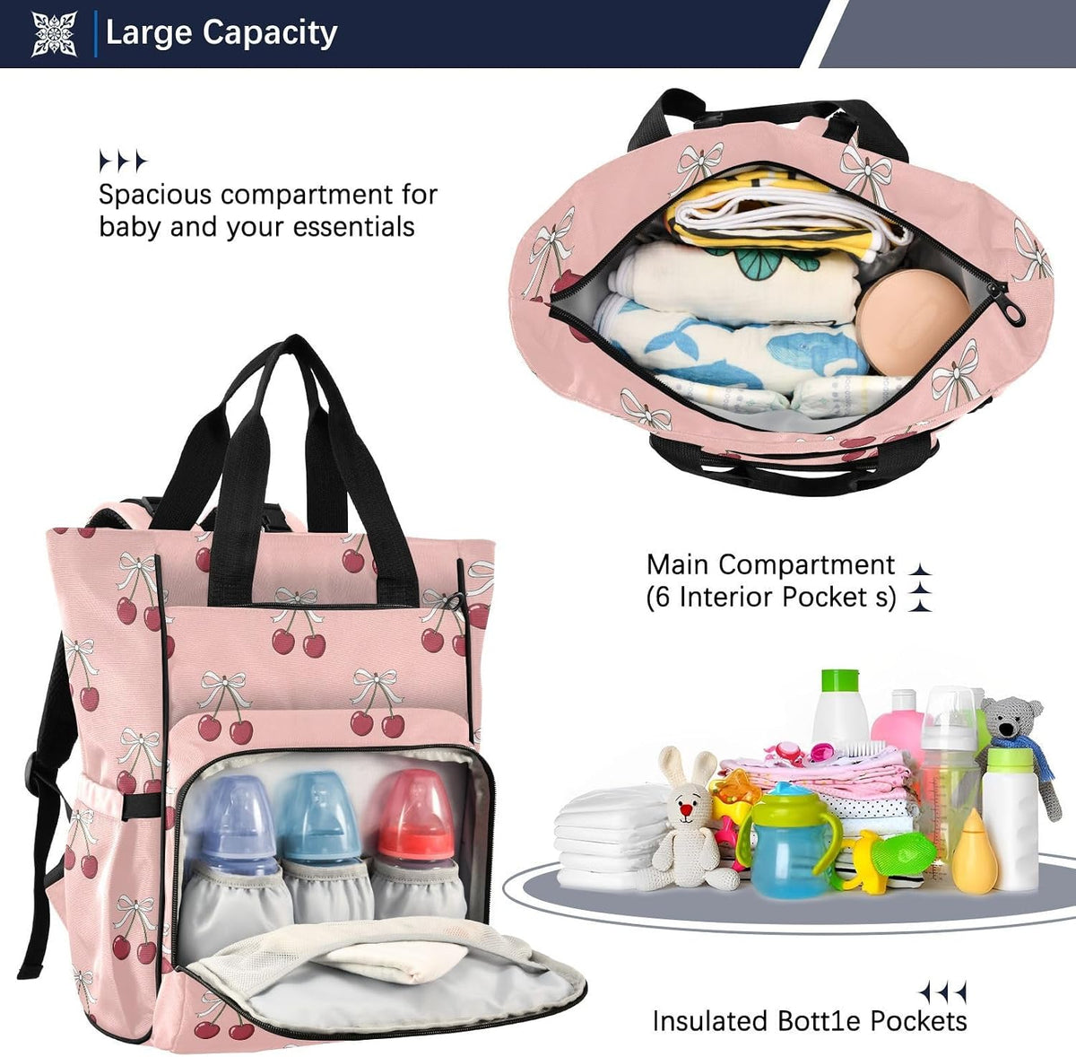 Leopard Light Gray Diaper Bag Backpack Insulated Pockets Organizer Bag Diaper Backpack for Boy Girl Unisex Baby Women Travel - Colors B
