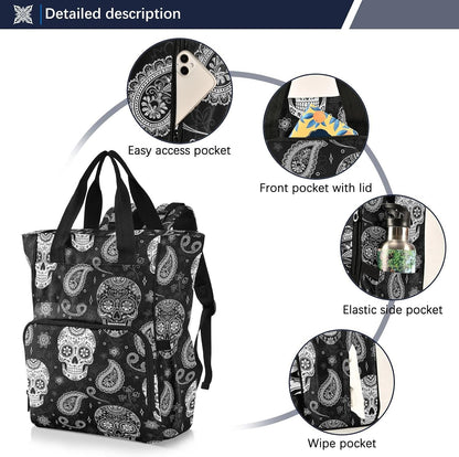 Leopard Light Gray Diaper Bag Backpack Insulated Pockets Organizer Bag Diaper Backpack for Boy Girl Unisex Baby Women Travel - Colors B