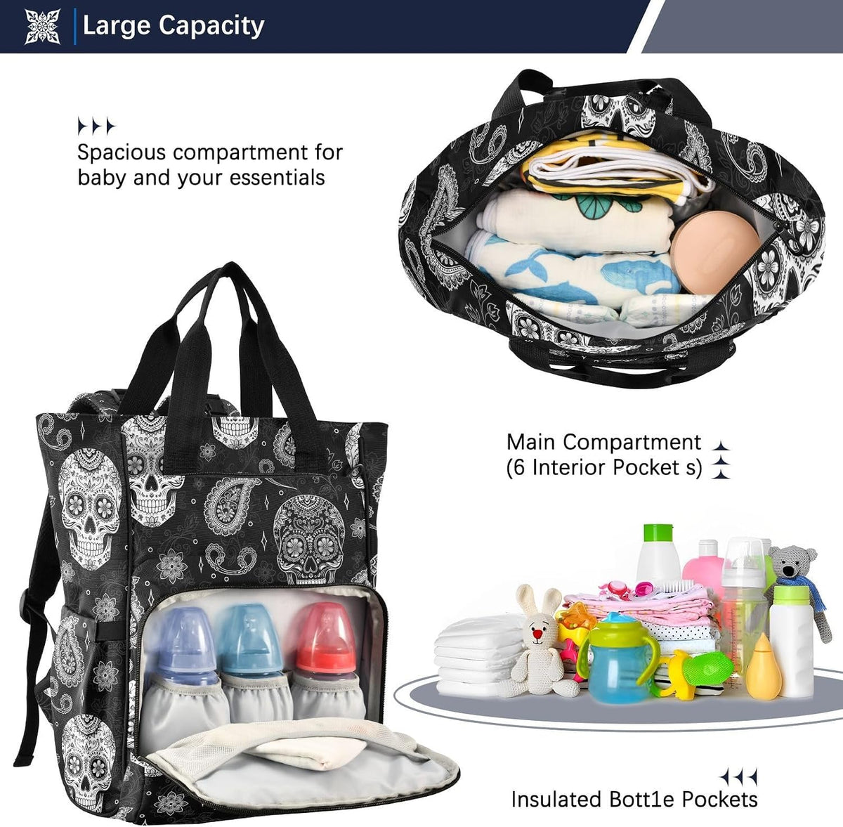 Leopard Light Gray Diaper Bag Backpack Insulated Pockets Organizer Bag Diaper Backpack for Boy Girl Unisex Baby Women Travel - Colors B