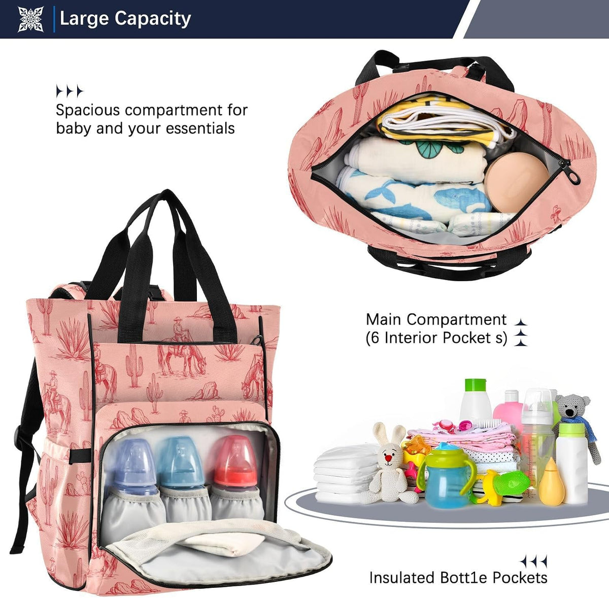 Leopard Light Gray Diaper Bag Backpack Insulated Pockets Organizer Bag Diaper Backpack for Boy Girl Unisex Baby Women Travel - Colors B