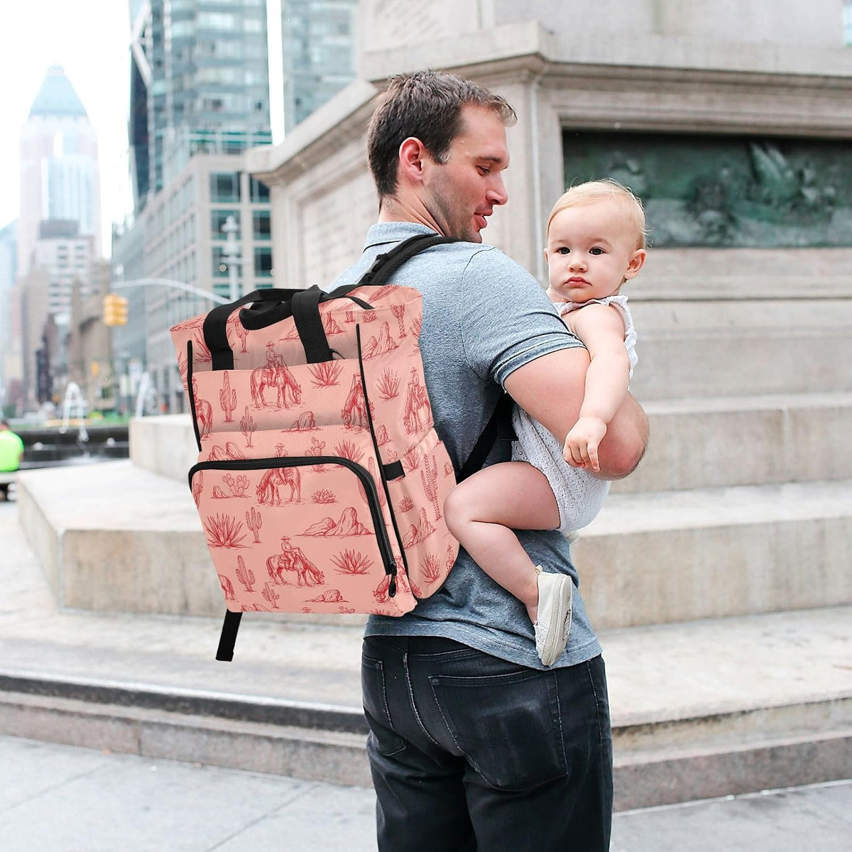 Leopard Light Gray Diaper Bag Backpack Insulated Pockets Organizer Bag Diaper Backpack for Boy Girl Unisex Baby Women Travel - Colors B