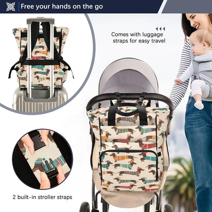 Leopard Light Gray Diaper Bag Backpack Insulated Pockets Organizer Bag Diaper Backpack for Boy Girl Unisex Baby Women Travel - Colors B