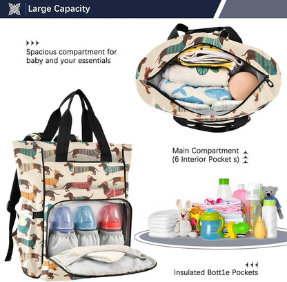 Leopard Light Gray Diaper Bag Backpack Insulated Pockets Organizer Bag Diaper Backpack for Boy Girl Unisex Baby Women Travel - Colors B