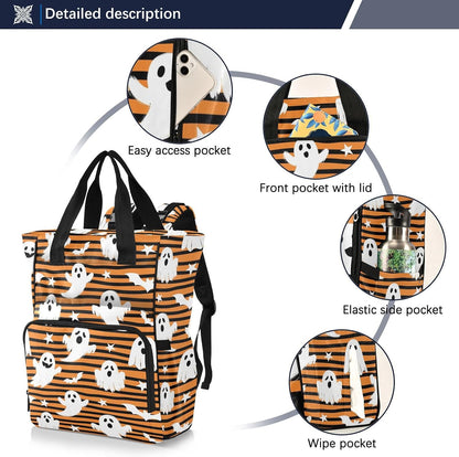 Leopard Light Gray Diaper Bag Backpack Insulated Pockets Organizer Bag Diaper Backpack for Boy Girl Unisex Baby Women Travel - Colors B