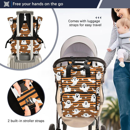 Leopard Light Gray Diaper Bag Backpack Insulated Pockets Organizer Bag Diaper Backpack for Boy Girl Unisex Baby Women Travel - Colors B