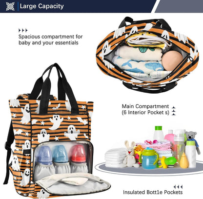 Leopard Light Gray Diaper Bag Backpack Insulated Pockets Organizer Bag Diaper Backpack for Boy Girl Unisex Baby Women Travel - Colors B