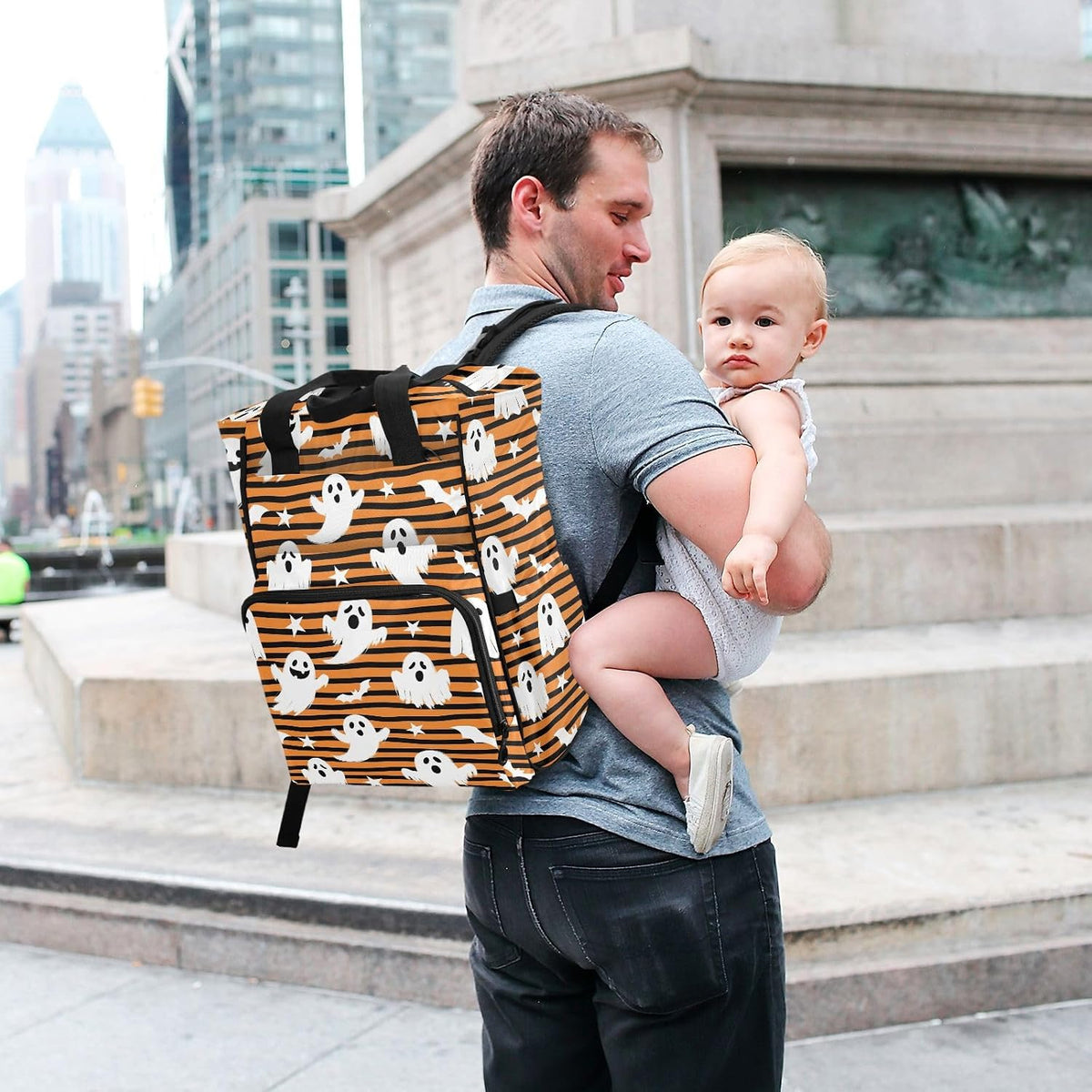 Leopard Light Gray Diaper Bag Backpack Insulated Pockets Organizer Bag Diaper Backpack for Boy Girl Unisex Baby Women Travel - Colors B