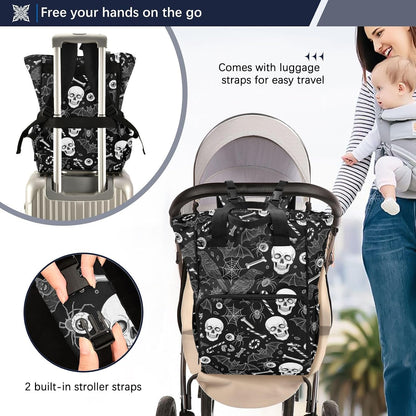 Leopard Light Gray Diaper Bag Backpack Insulated Pockets Organizer Bag Diaper Backpack for Boy Girl Unisex Baby Women Travel - Colors B