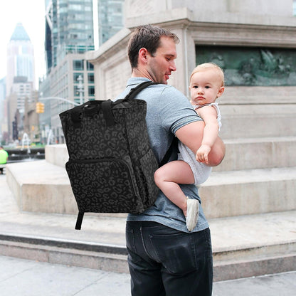 Leopard Light Gray Diaper Bag Backpack Insulated Pockets Organizer Bag Diaper Backpack for Boy Girl Unisex Baby Women Travel - Colors B