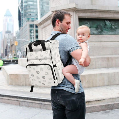 Leopard Light Gray Diaper Bag Backpack Insulated Pockets Organizer Bag Diaper Backpack for Boy Girl Unisex Baby Women Travel - Colors B