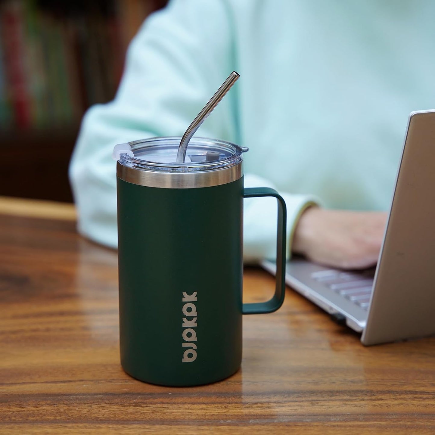 25oz Insulated Coffee Mug with Handle, Stainless Steel Travel Mug | Keeps Drinks Hot & Cold, Double Wall Vacuum, 2 Lids Included, BPA-Free Coffee Tumbler for Home, Office & Travel