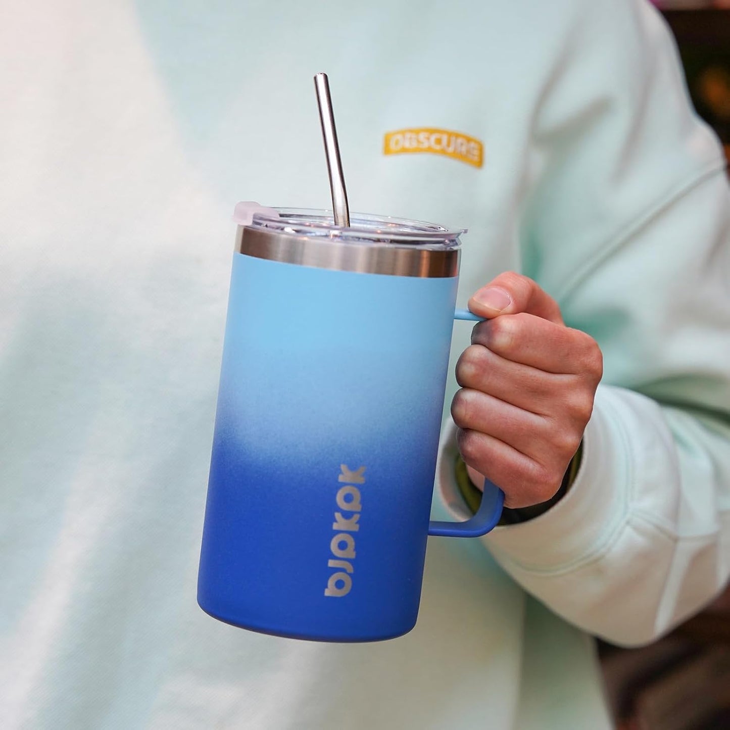 25oz Insulated Coffee Mug with Handle, Stainless Steel Travel Mug | Keeps Drinks Hot & Cold, Double Wall Vacuum, 2 Lids Included, BPA-Free Coffee Tumbler for Home, Office & Travel
