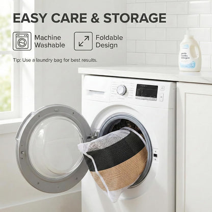 65L Extra Large Machine Washable Cotton Rope Blanket Basket