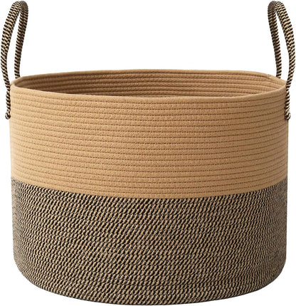65L Extra Large Machine Washable Cotton Rope Blanket Basket